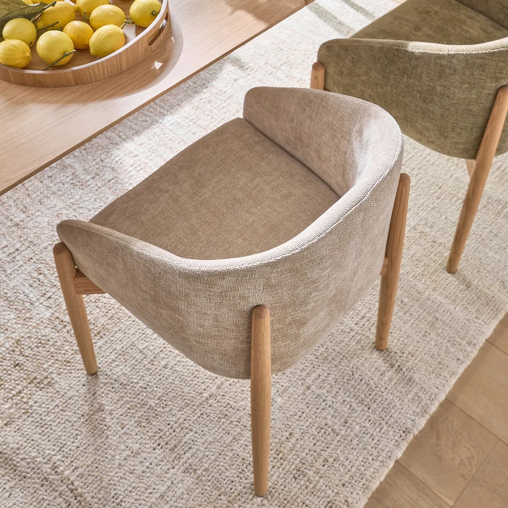 Tafelfauteuil in structuurstof, Beca