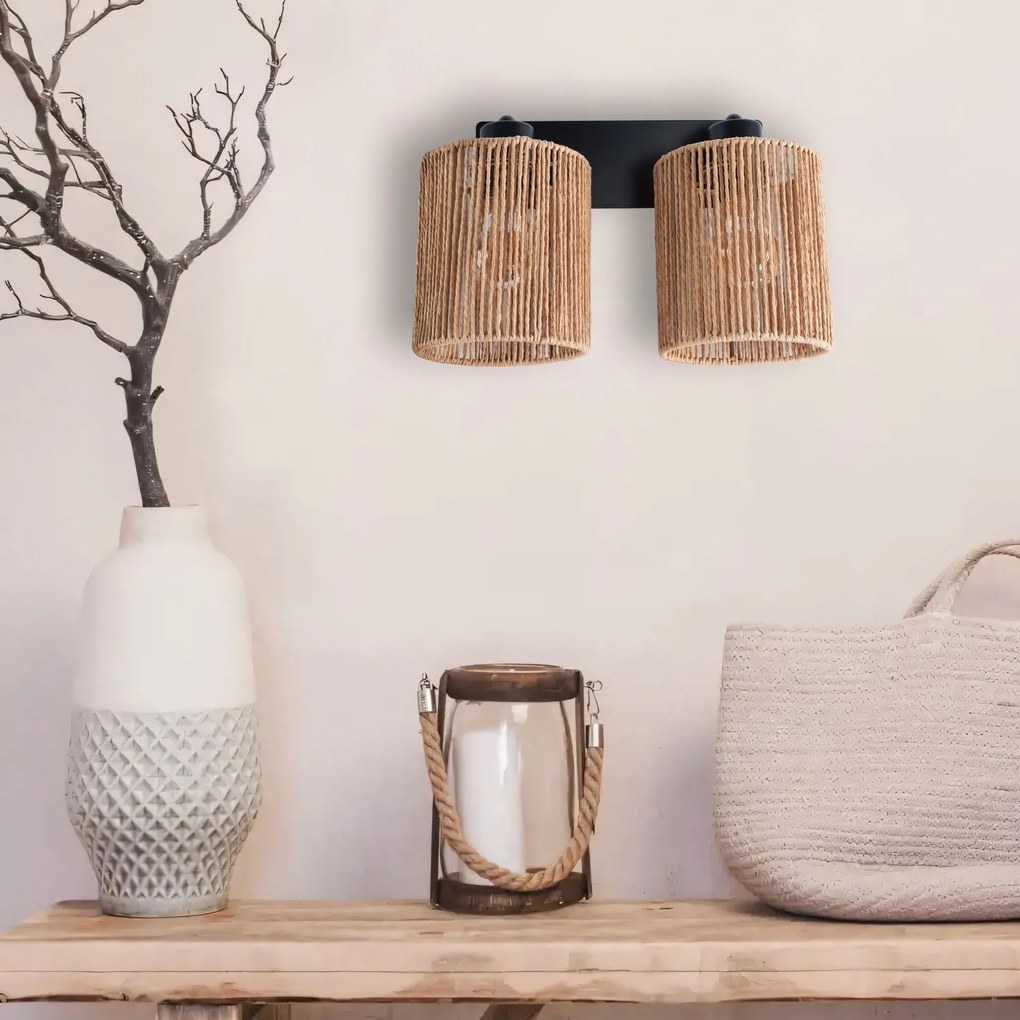 Wandlamp APP1824-2W NATURE BLACK