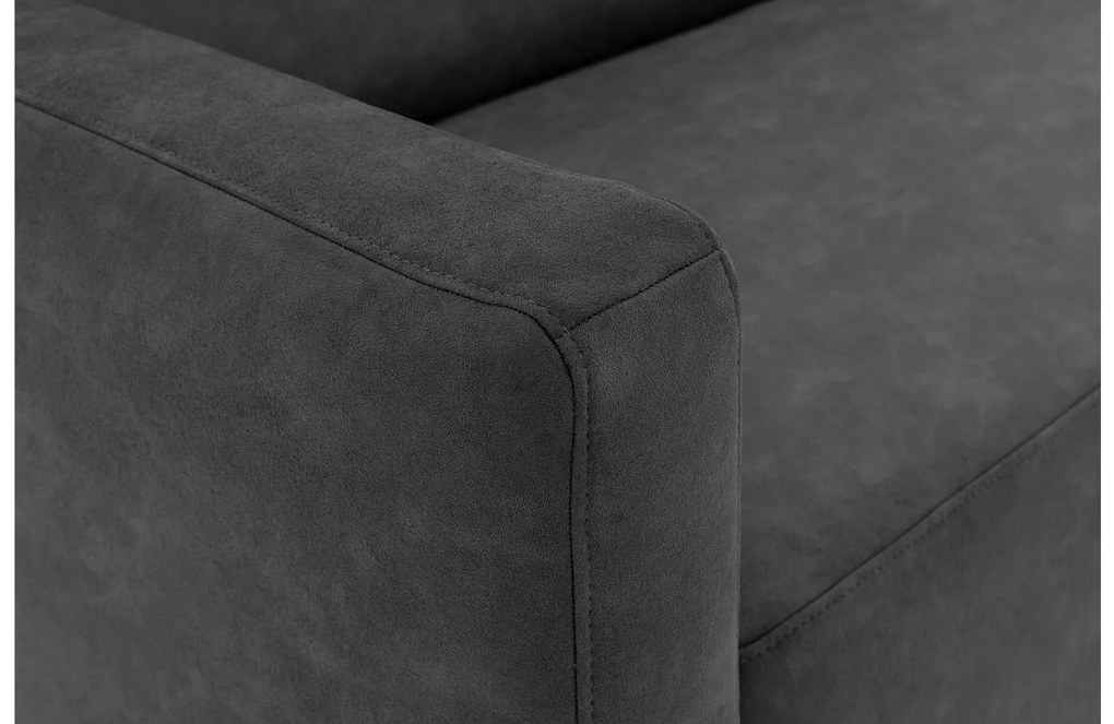 Goossens Key West antraciet, micro leer, 3-zits, modern design