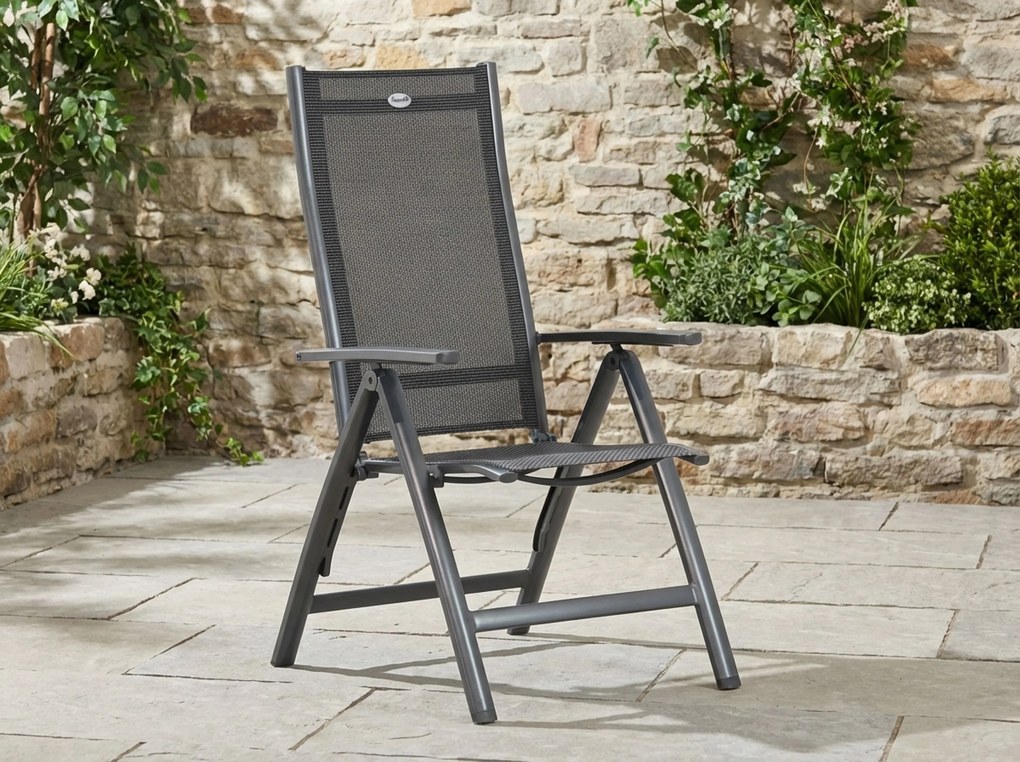 Tuinset Ronde Tuintafel 4 personen 120 cm Aluminium/Textileen Grijs  Hartman Royal