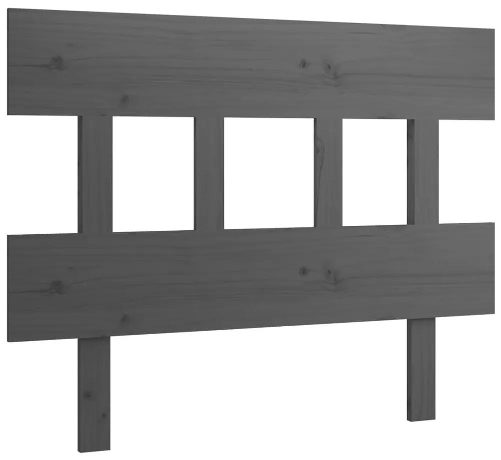 vidaXL Hoofdbord 103,5x3x81 cm massief grenenhout grijs