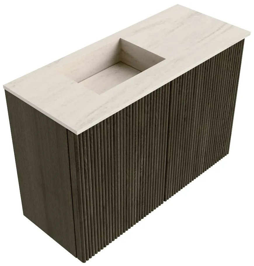 Mondiaz Joya DLux 60cm toiletmeubel shadow met wastafel faye links 1 kraangat meli