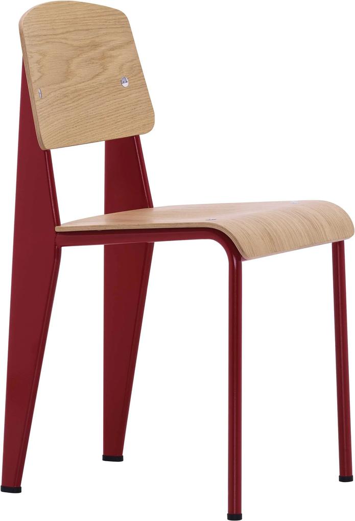 Vitra Standard stoel naturel eiken onderstel Japanese Red