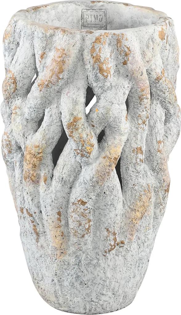 PTMD Collection | Bloempot Vinne lengte 25 cm x breedte 25 cm x hoogte 50 cm grijs bloempotten cement vazen & bloempotten | NADUVI outlet