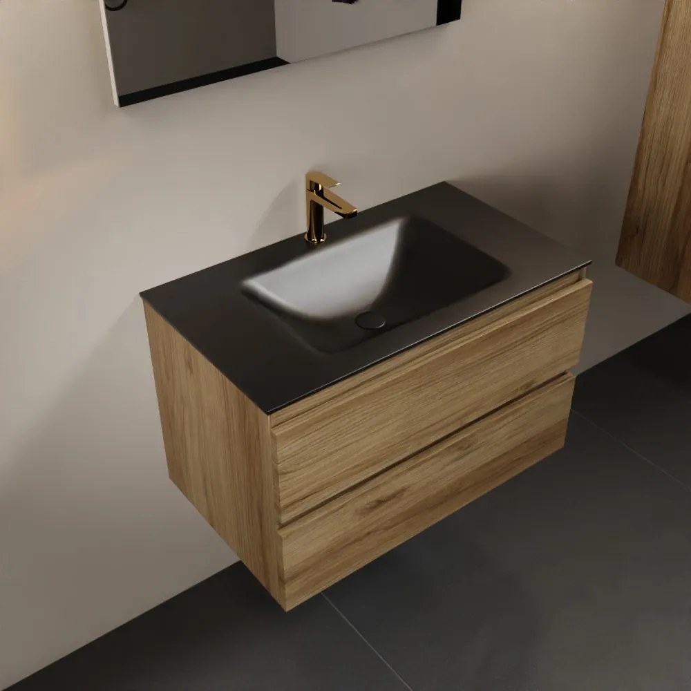 Mondiaz Aivy badmeubel 80cm chai met wastafel solid surface urban midden 1 kraangat en spiegel