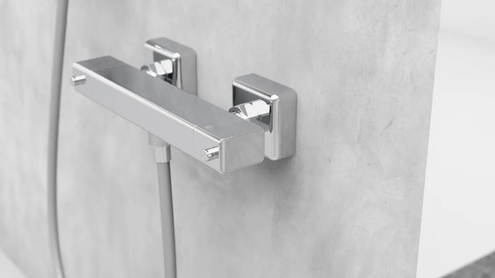 Schutte Signo thermostatische douchekraan vierkant chroom