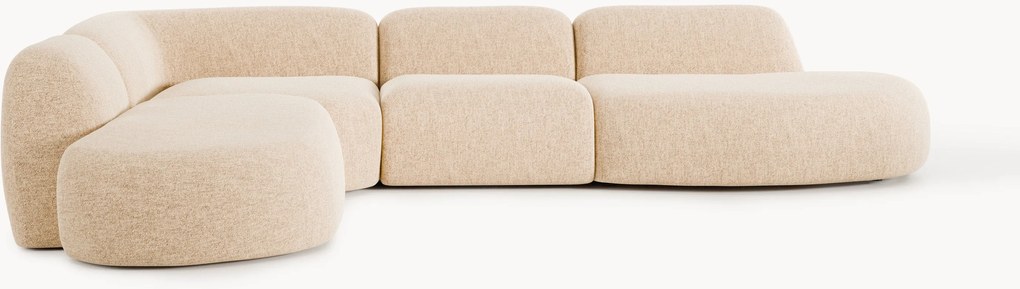 Modulaire bouclé XL hoekbank Wolke met chaise longue