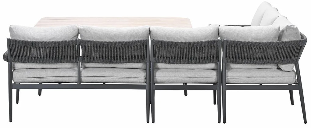 Garden Impressions Tineo lounge dining set 5-delig - donker grijs