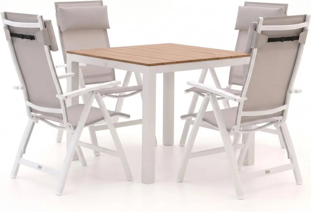 Diningset Bellagio  | 4 personen | Tuinset polywood | 5-delig | Kees Smit Tuinmeubelen