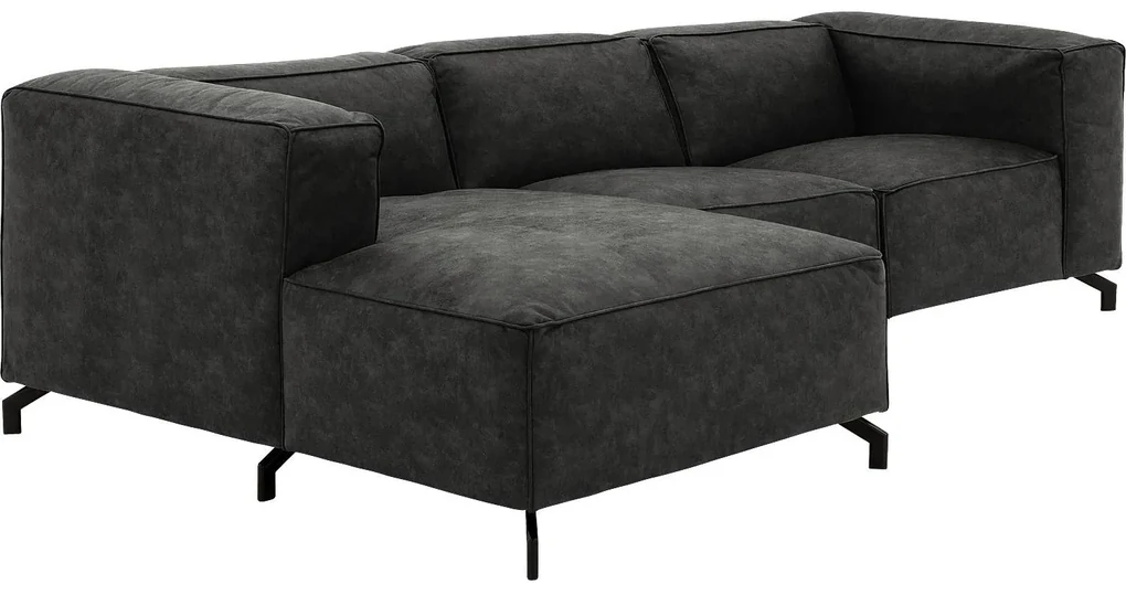 Goossens Bank Calvin grijs, micro leer, 2,5-zits, modern design