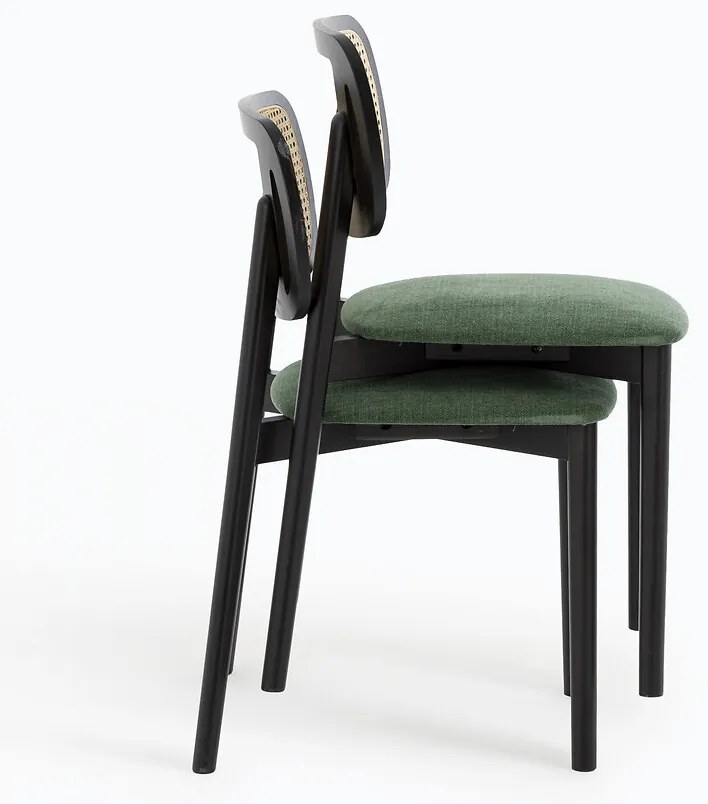 Set van 2 stoelen in beukenhout en vlechtwerk, Rivio
