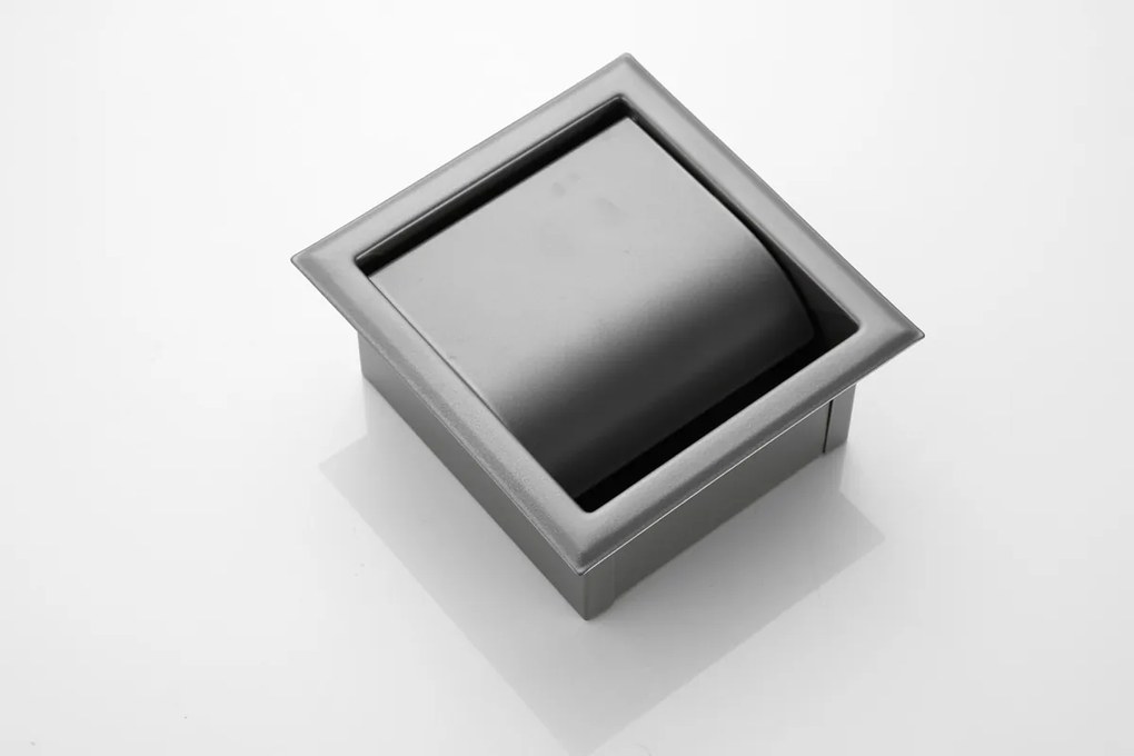 Saniclear Iron inbouw toiletrolhouder met klep gunmetal - verouderd ijzer