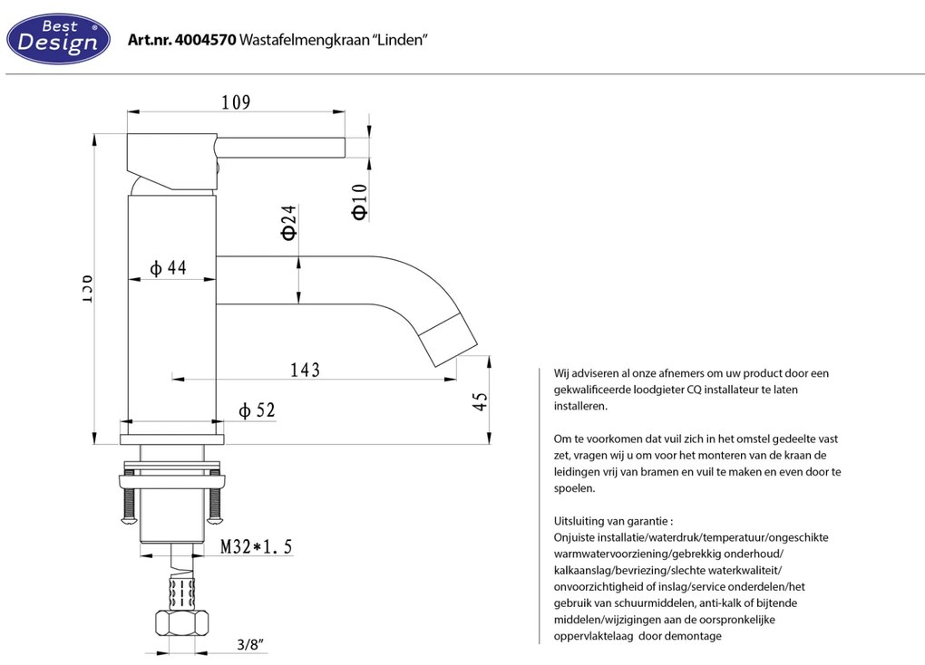 Best Design Nero wastafelkraan met gebogen uitloop zwart mat