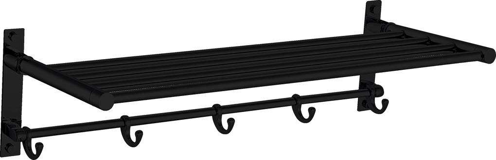 Best Design Nero black clips wand handdoekrek mat zwart