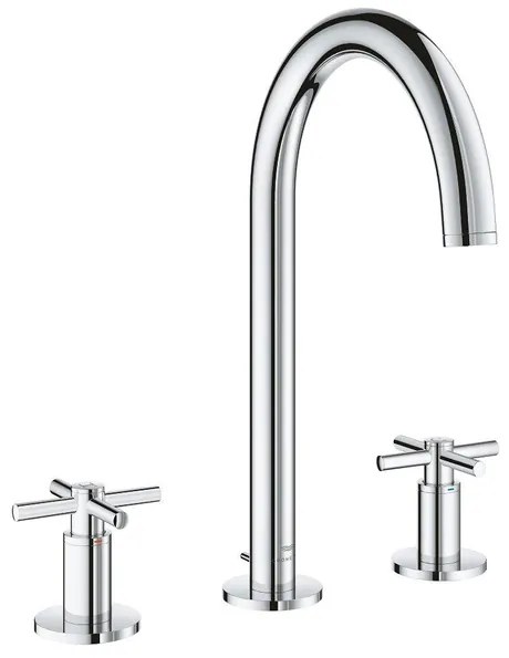 Grohe Atrio M-size 3-gats wastafelmengkraan kruisgrepen chroom 20643000