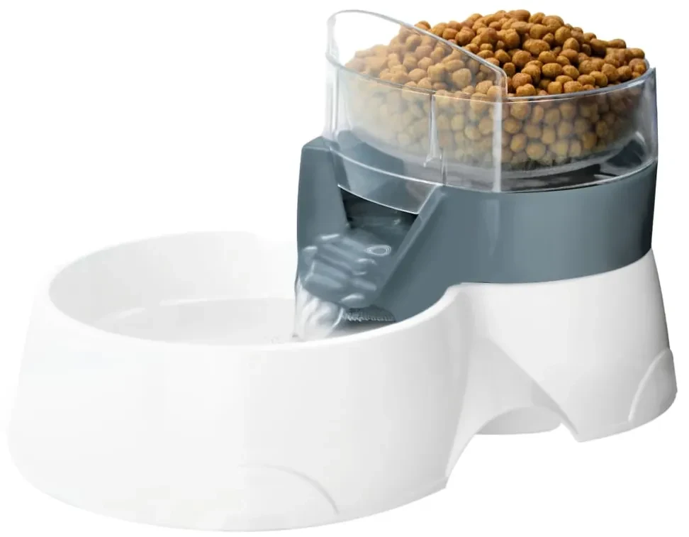 Ebi Water-/voerbak automatisch 2-in-1 28x19x17 cm grijs en wit