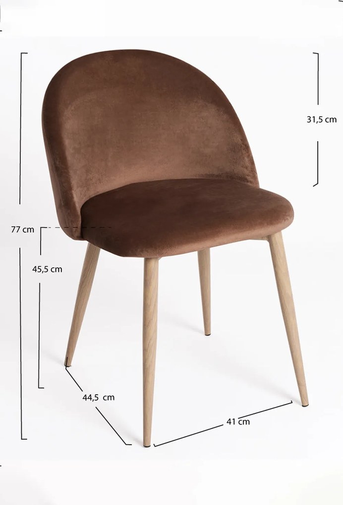 Set 4 Vint Fluwelen Stoelen