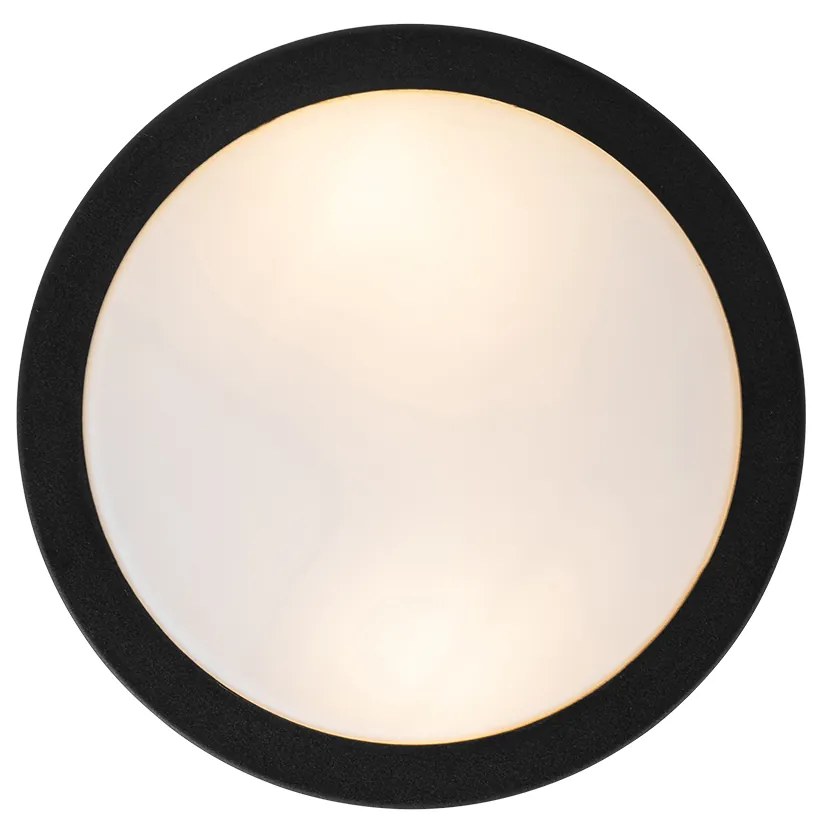 Moderne plafondlamp zwart 23 cm IP44  - Flavi