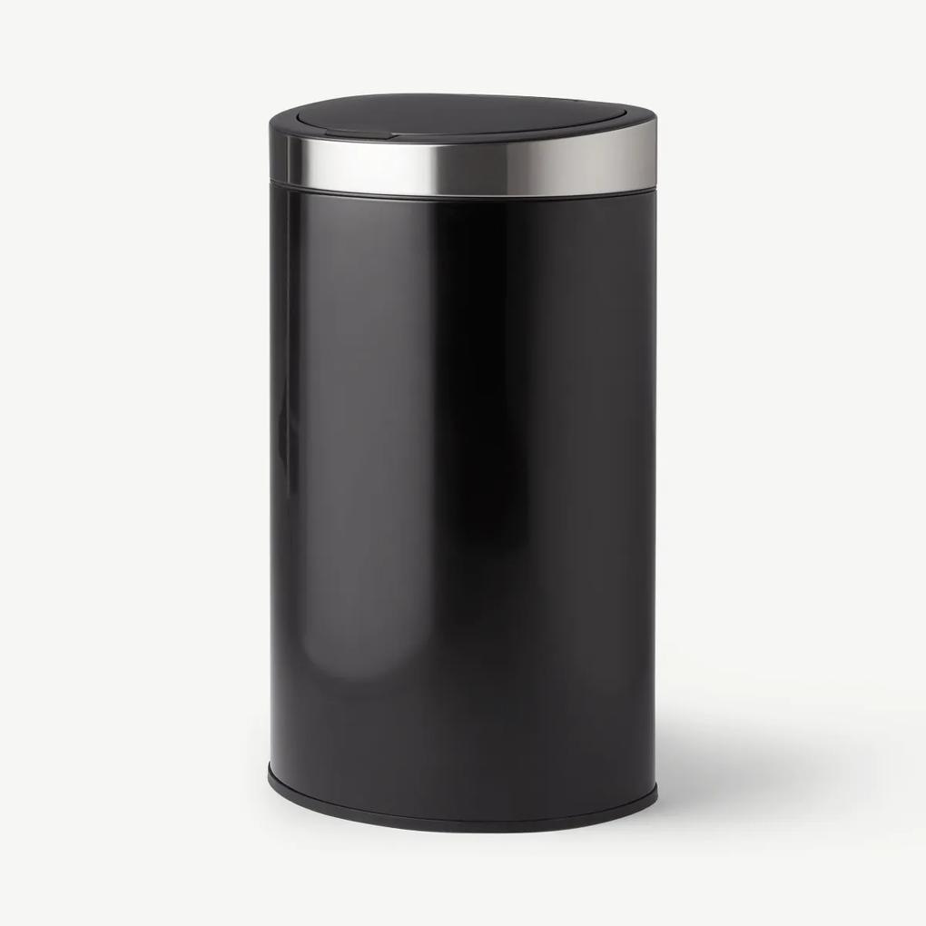 Horten d-vormige touch prullenbak, 50L, zwart