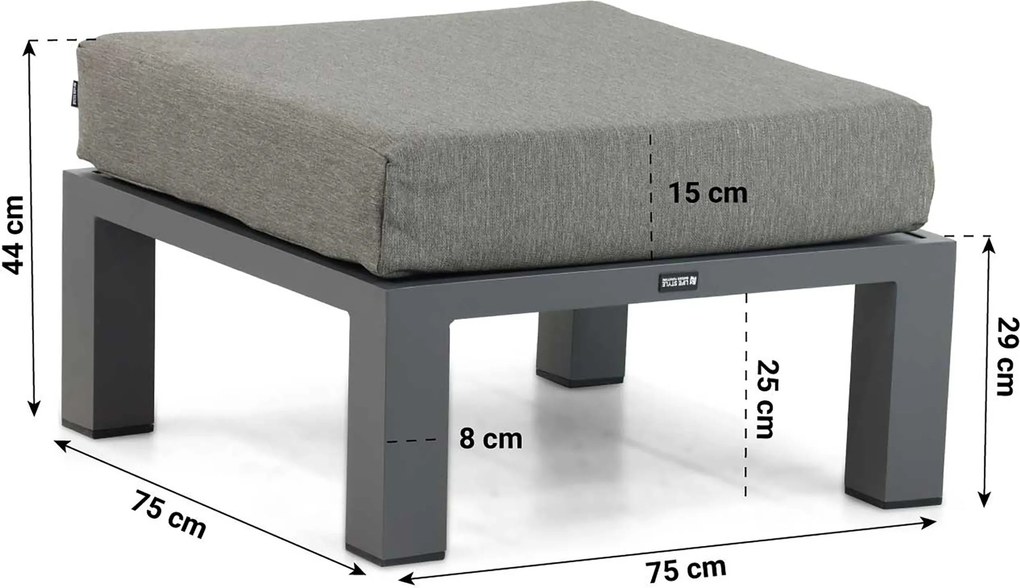 Hoek loungeset 6 personen Aluminium Grijs Lifestyle Garden Furniture Luca