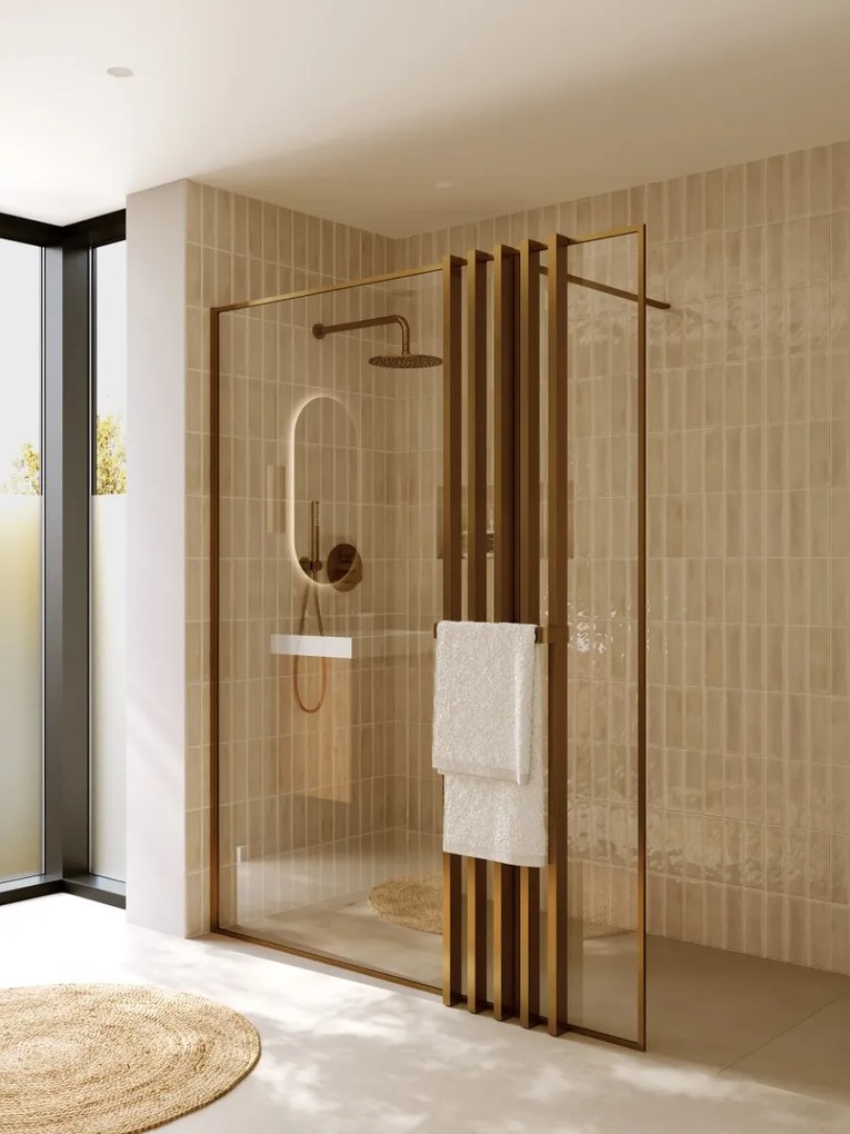 Riho Define inloopdouche met decopaneel 160x200cm koper mat