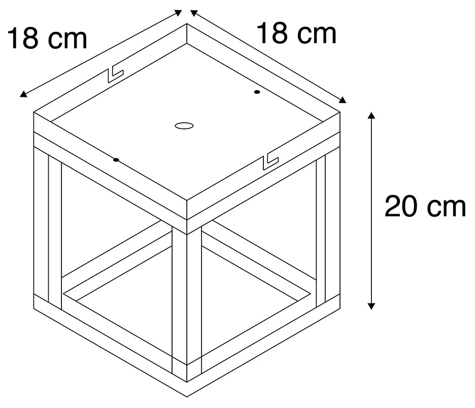 Industriële smart plafondlamp met dimmer antraciet incl. Wifi G95 - Cage Modern, Design, Industriele / Industrie / Industrial E27 vierkant Binnenverlichting Lamp