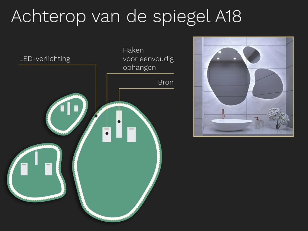 Organische LED badkamerspiegel met verlichting A18