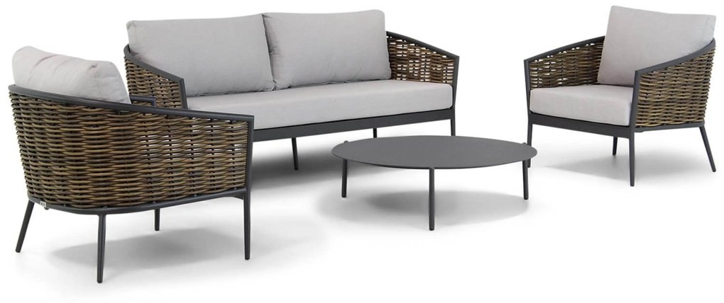 Stoel en Bank Loungeset 4 personen Wicker Taupe Coco Coco Lanai