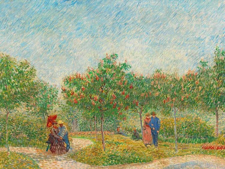 Kunstreproductie Garden with Courting Couples (Square Saint-Pierre) - Vincent van Gogh