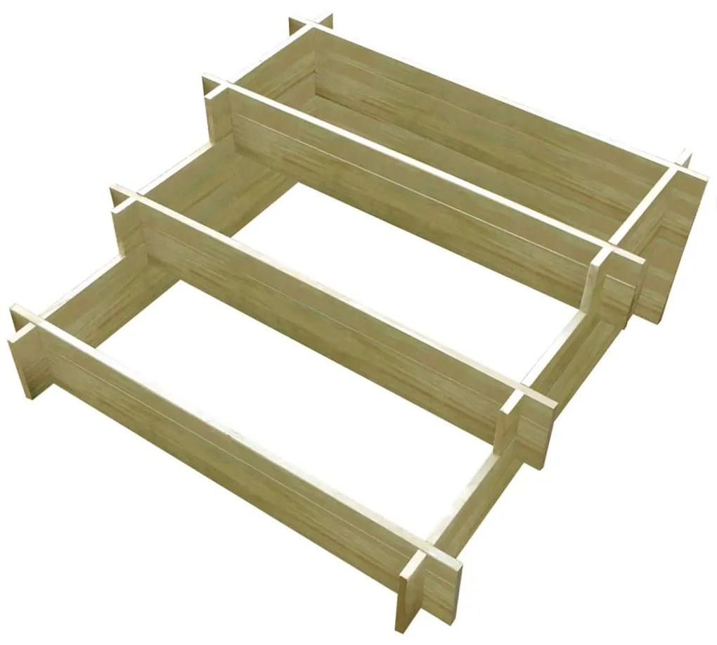 vidaXL Plantenbak drielaags 90x90x35 cm geïmpregneerd hout