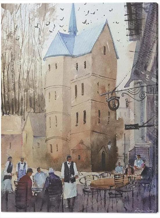 Print op canvas Rajan Dey - Ribe Cathedral, Denmark, (40 x 50 cm)