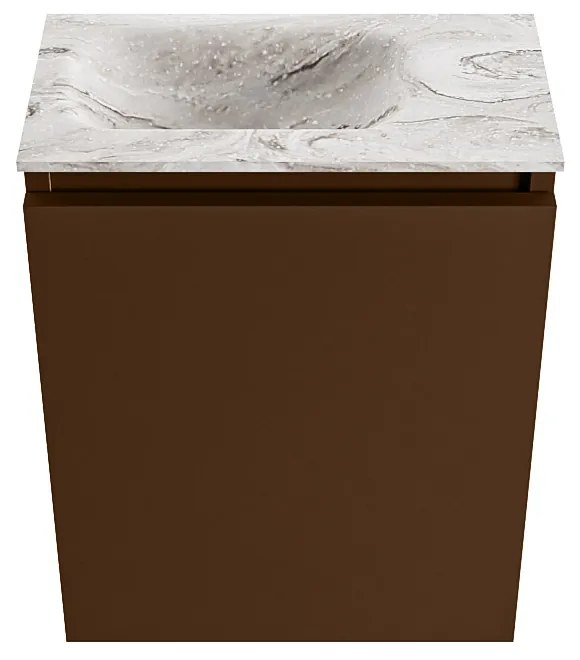 Mondiaz Ture DLux toiletmeubel 40cm rust met wastafel glace links met kraangat