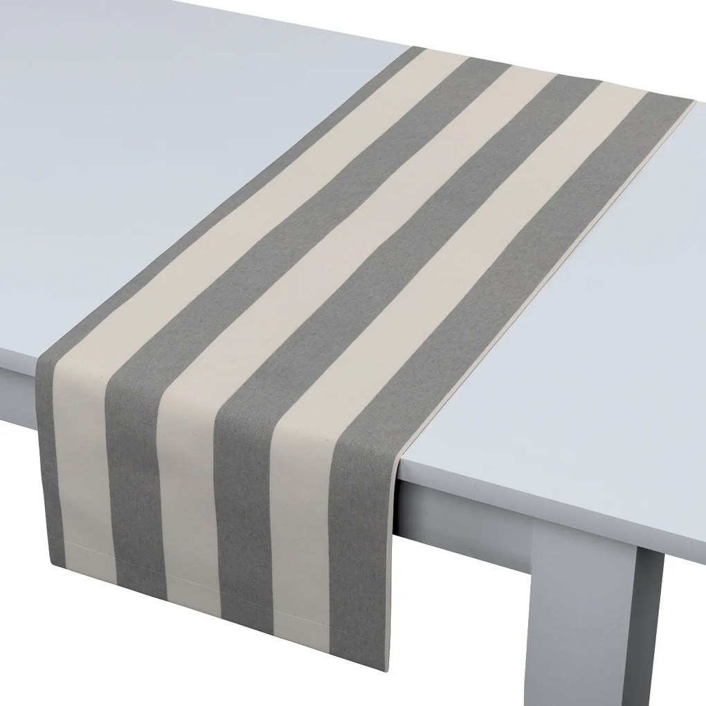 Dekoria Rechthoekige tafelloper, wit-grijs, 40 x 130 cm
