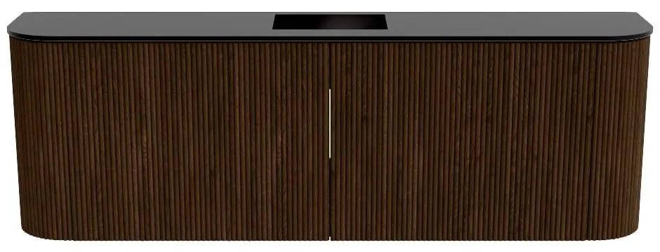 Mondiaz Joya 125cm toiletmeubel ronding links/rechts walnut met wastafel faye midden zonder kraangat urban
