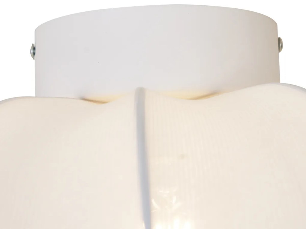 Stoffen Japandi plafondlamp wit 37cm - Plu AsyeshaJapandi E27 rond Binnenverlichting Lamp