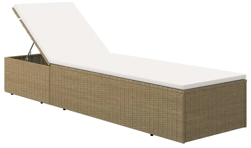 vidaXL Ligbed poly rattan bruin en crèmewit