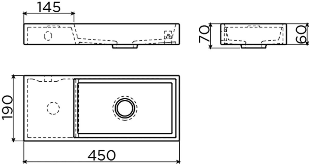 Clou Mini Wash Me fontein solid surface links 45cm wit mat