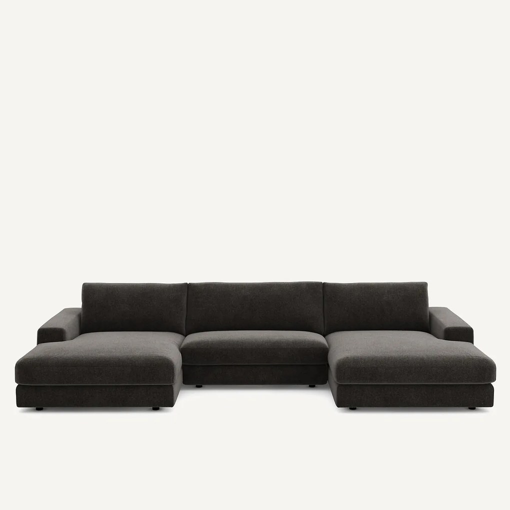 5-zits panoramabank fluweel chenille, Skander