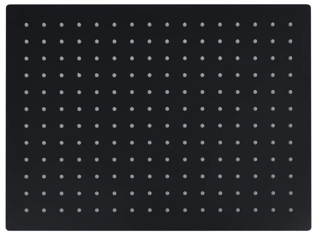 vidaXL Regendouchekop rechthoekig 40x30 cm roestvrij staal zwart