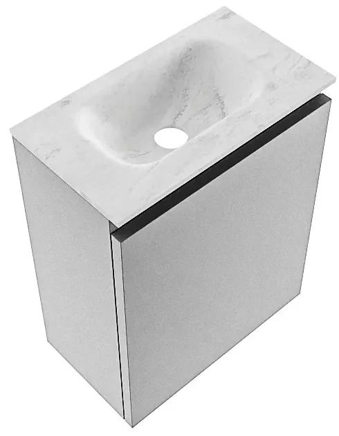 Mondiaz Ture DLux toiletmeubel 40cm plata met wastafel opalo midden zonder kraangat