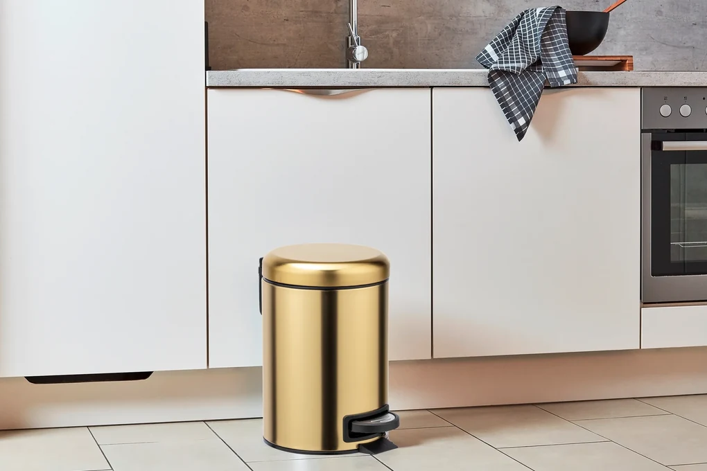 Wenko Leman afvalemmer 3 liter RVS goud mat