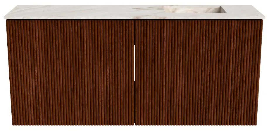 Mondiaz Joya DLux 90cm toiletmeubel ruby met wastafel faye rechts zonder kraangat frappe
