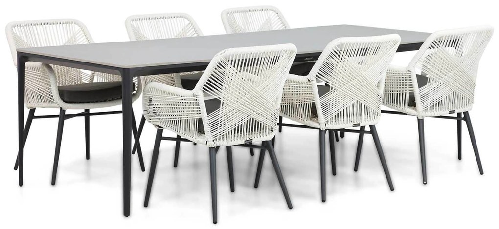 Tuinset 6 personen 240 cm Rope Wit Lifestyle Garden Furniture Advance/Gianna