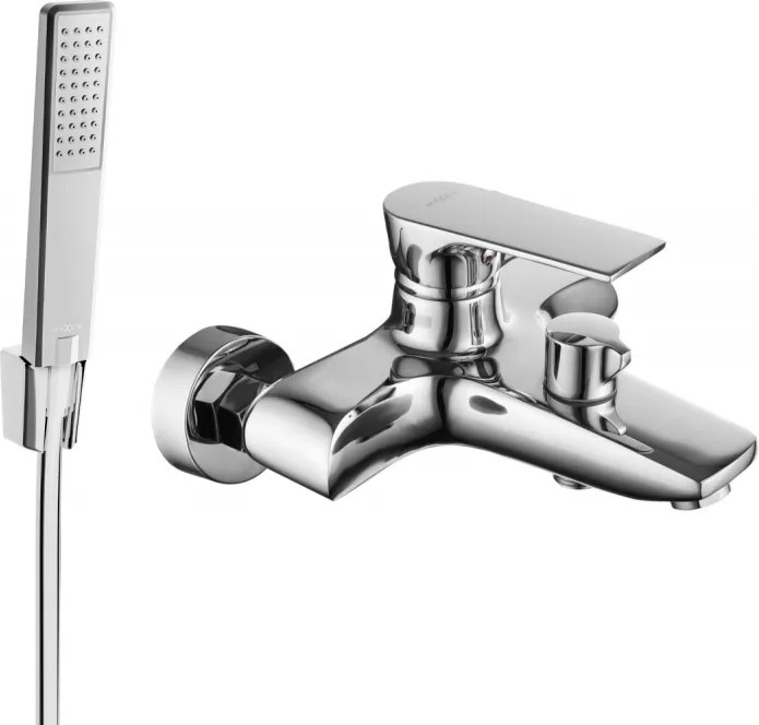 Mexen Axel R72 badkraan met douchekopset, chroom - 7383R72-00