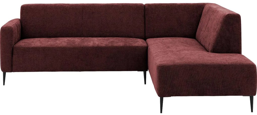 Goossens Zitmeubel Key West rood, stof, 2,5-zits, modern design met ligelement rechts