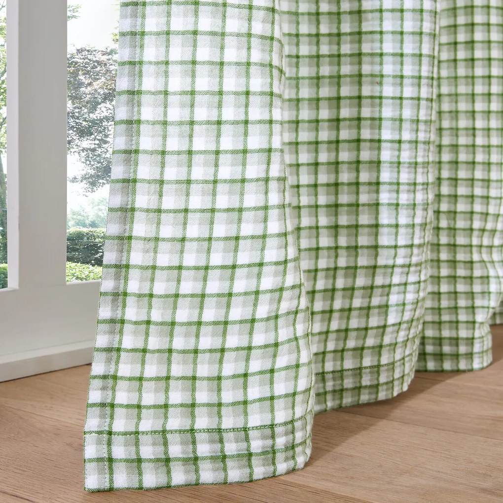 Gingham gordijn, tetra, met ringen, NINON
