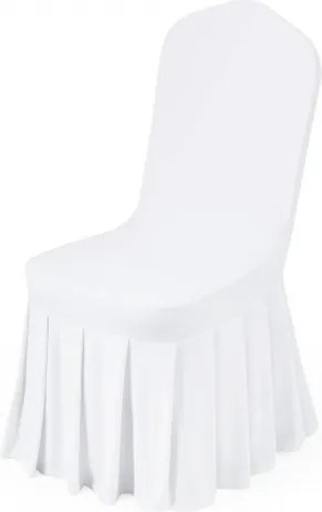 VEVOR stoelhoezen, platte voorkant, 30 stuks, wasbare stoelhoezen van polyester en spandex voor bruiloften en diners, geschikt voor stoelen (51 x 45 x 95 cm), wit