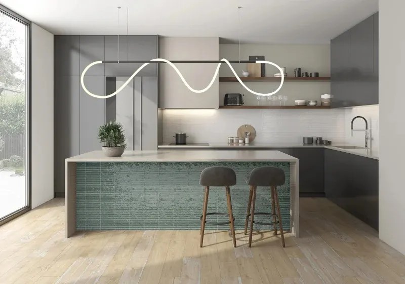 Jabo Pencil Kromo Sage mozaïektegel 35x35cm