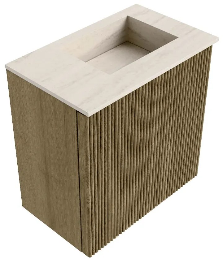 Mondiaz Joya DLux 40cm toiletmeubel dusk met wastafel faye rechts zonder kraangat meli