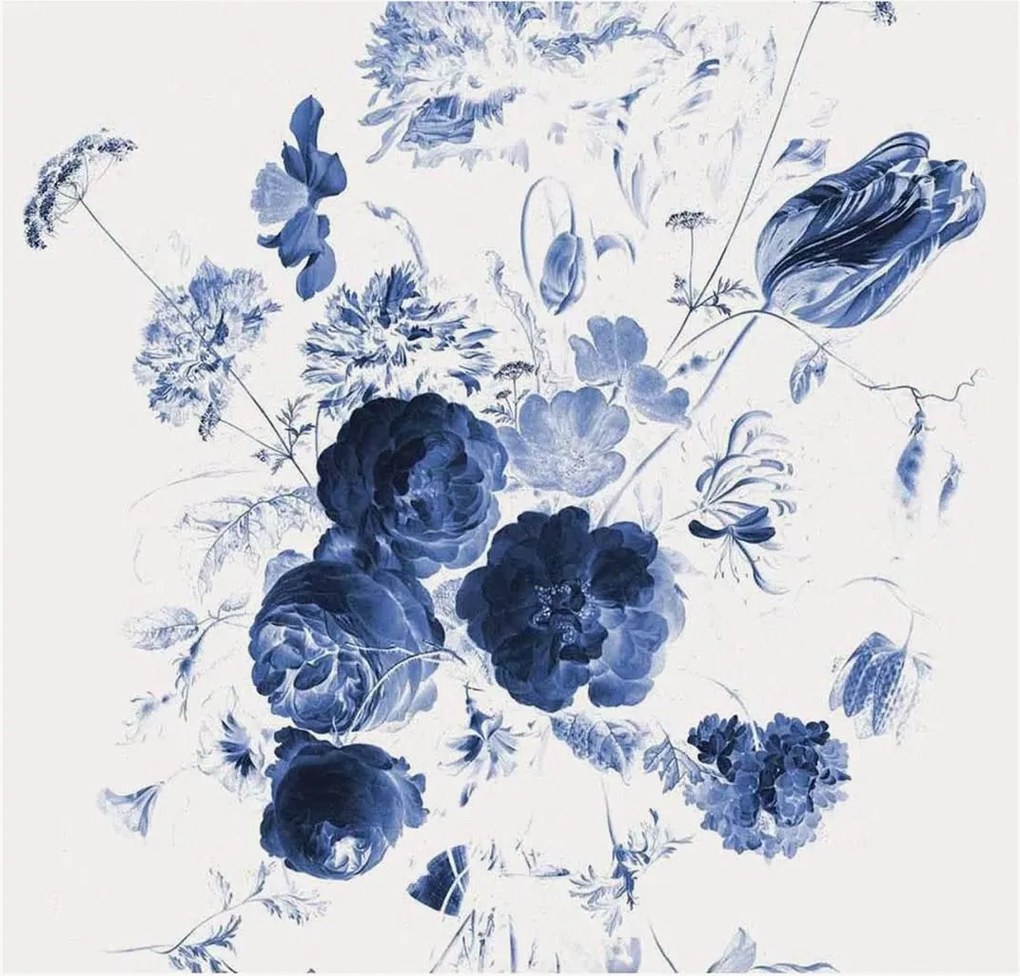 Vliesbehang Royal Blue Flowers I